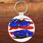 1999-04コルベット青い車 キーホルダー (正面)