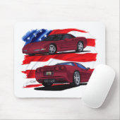 1999-04年のコルベットのあずき色車 マウスパッド (マウス)