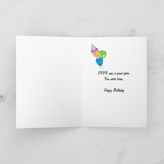 1999 Birthday Fun Facts カード (内部)