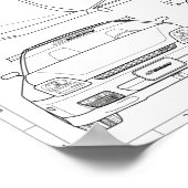 1999 Prelude Blueprint  ポスター (角)