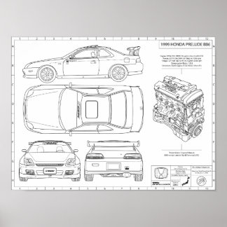 1999 Prelude Blueprint  ポスター
