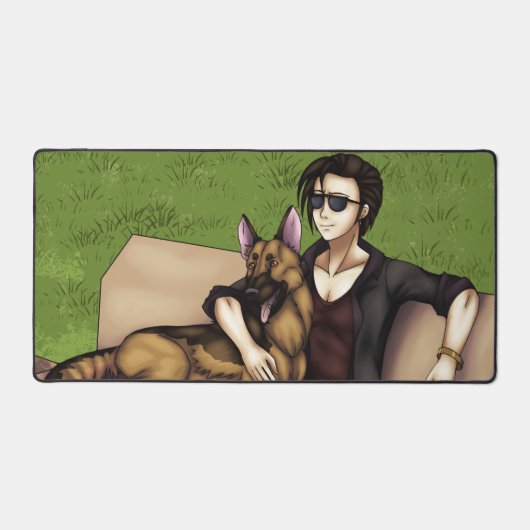 199.イヌ公園で過ごす一日 デスクマット (正面)