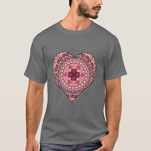 199.ハートメンズダークシャツの層 Tシャツ (正面)