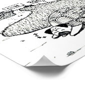 199.亀と野ウサギのパグ ポスター (角)