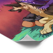 199.女の子と彼女の犬の宇宙 ポスター (角)