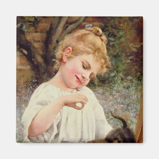 199.子よくはしゃぐ猫 マグネット (正面)