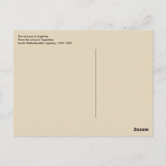 199.捕らえられたユニコーン ポストカード (裏面)