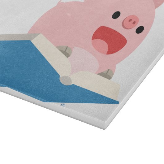 199.本飛んでいると漫画の豚の切り板 カッティングボード (角)