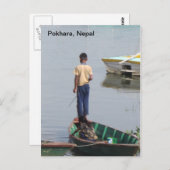 199.舟に乗った少年 ポストカード (正面/裏面)