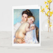 199.若い母親のカサット カード (黄色い花)