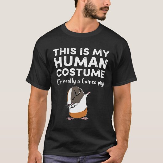 19 この人間のコスプレ、ほんとはモルモットだよ Tシャツ (正面)