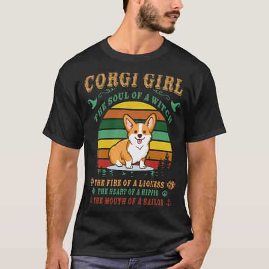 19 コーギー 魔法使いの魂 コーギー Tシャツ (正面)