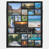 19 モダンフォトコラージュのスクリプトの思い出あなたの色 フリースブランケット (正面)