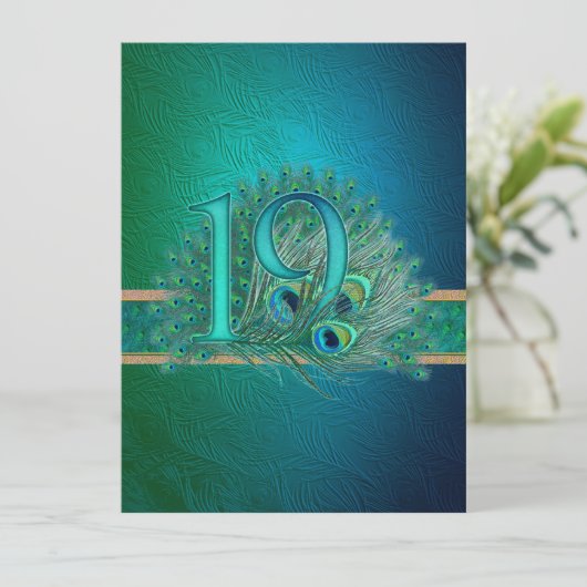 19/年齢/年/第19誕生日のテンプレートに番号を付けて下さい カード (スタンド正面)