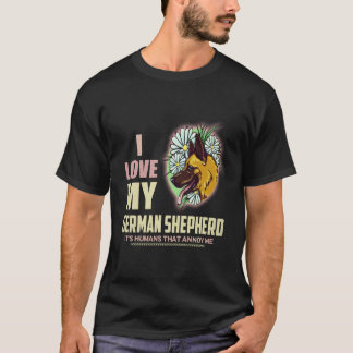 19 愛してるのはジャーマンシェパード 人が嫌いなの Tシャツ