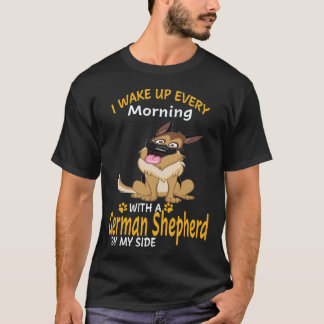 19 朝になるとジャーマンシェパードがいます Tシャツ