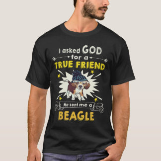 19 神様に尋ねた - 真の友達 - ビーグル Tシャツ