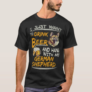 19 私はビールを飲んでゲルマンと遊びたいだけ Tシャツ