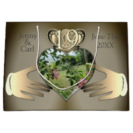 19,8thブロンズ写真記念日クラドーハ ラージペーパーバッグ