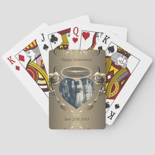 19/8thブロンズ(カラー)写真結婚記念日 トランプ (裏面)