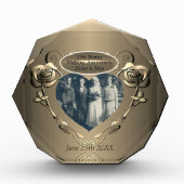 19/8thブロンズ(カラー)写真結婚記念日 フォトブロック (正面)