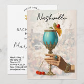 *~*  19 A101 カクテル フォト ナッシュビル バチェロレッテ 招待状 (正面/裏面)