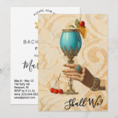 *~*  19 A101  華やかなコックテイルの写真  花嫁になる前の最後の夜 招待状 (正面/裏面)