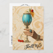 *～* 19 A101  見事なコックテール 写真  結婚前お披露目パーティー 招待状 (正面/裏面)