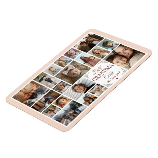 19 Photo Collage Best Grandma Ever マグネット (左側)