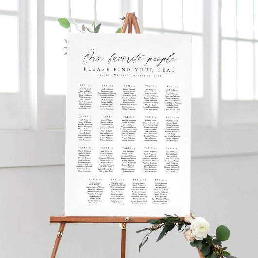 19 Tables Favorite People Acrylic Seating Chart アクリルサイン