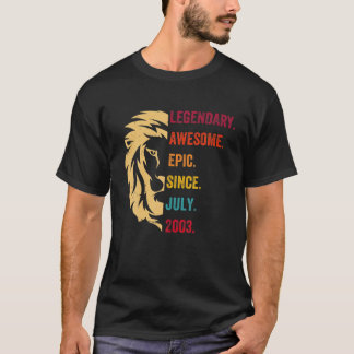 19 Years Old Gifts Legend Since July 2003 19Th Bir Tシャツ