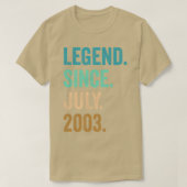 19 Years Old Legend Since July 2003 19th Birthday Tシャツ (デザイン正面)