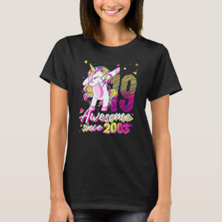 19 Years Old Unicorn Dabbing 19th Birthday Unicorn Tシャツ