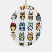 19Owlsおよび1Cat セラミックオーナメント (右)