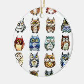 19Owlsおよび1Cat セラミックオーナメント (左)
