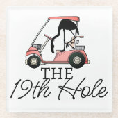 19thおもしろいホールゴルフカートFlamingo ガラスコースター (正面)