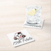 19thおもしろいホールゴルフカートFlamingo スクエアペーパーコースター (インサイチュ)