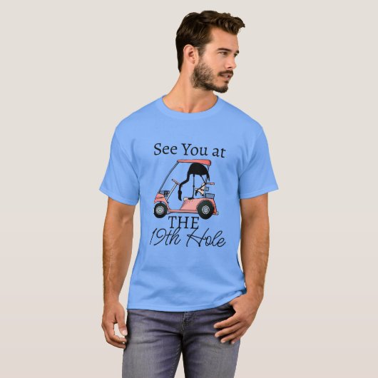 19thおもしろいホールゴルフカートFlamingo Tシャツ (正面フル)