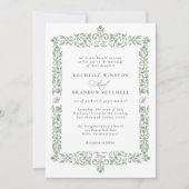 19thセンチュリーアンティーク華美縁どセージグリーン 招待状 (正面)