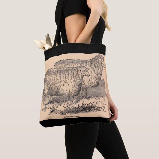 19thセンチュリーコッツウォーズプリント トートバッグ (クローズアップ)