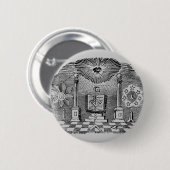 19thセンチュリーマソニックブロックカット版木、銅版、版画 缶バッジ (正面&裏面)