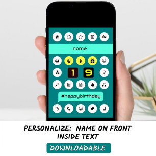 19thハッシュタグコンピューティング誕生日の追加の名前 カード