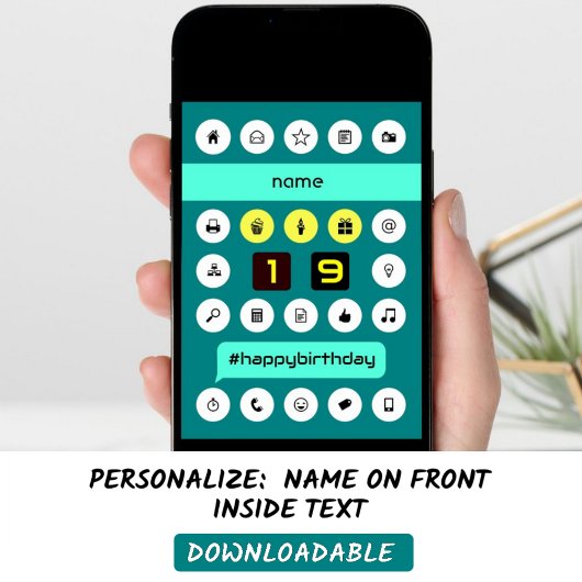 19thハッシュタグコンピューティング誕生日の追加の名前 カード