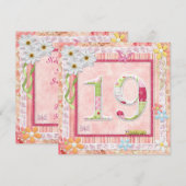 19thバースデーパーティースクラップブック作りスタイル 招待状 (正面/裏面)