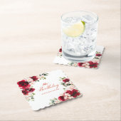 19thバースデーパーティードレッドピンクカスタムフローラ ペーパーコースター (インサイチュ)