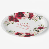 19thバースデーパーティードレッドピンクフローラカスタム紙 ペーパープレート (アングル)