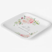 19thバースデーパーティーピンクカスタムフローラ ペーパープレート (傾斜あり)