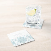 19thバースデーパーティーブルーホワイトスノーフレークカスタム ペーパーコースター (インサイチュ)