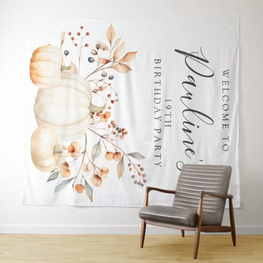 19thバースデーパーティー秋パンプキン離れ タペストリー (インサイチュ(横))