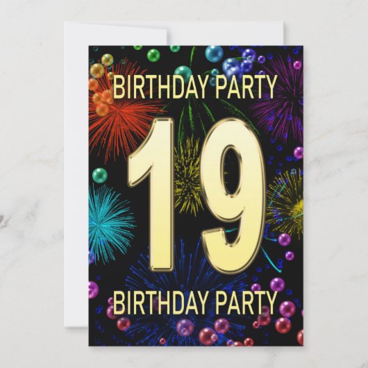 19th誕生日パーティー招待花火大会 招待状 (正面)